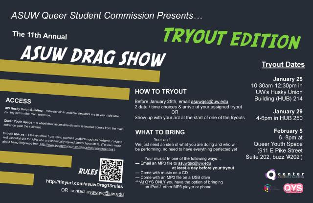 ASUW Drag Show Tryouts Poster