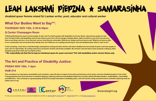 Text on left side with a large brown star ad purple triangles on the right side